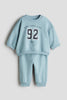 2-piece printed brushed-inside sweatshirt set
